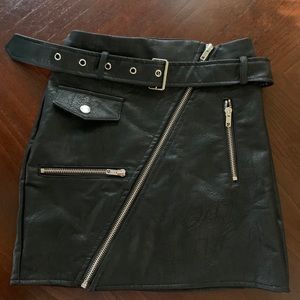 Black leather skirt